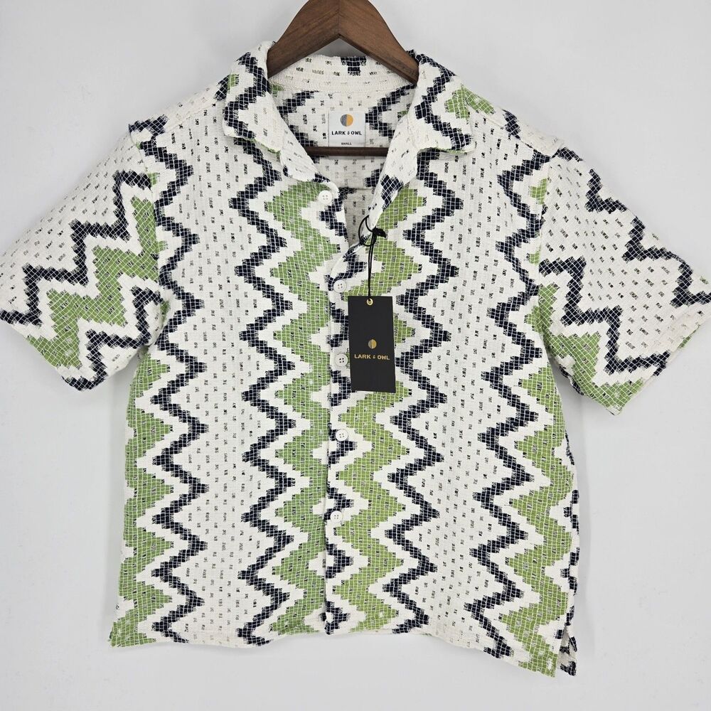 NWT Lark & Owl Shirt Small Open Weave Chevron Coastal Boho Festival